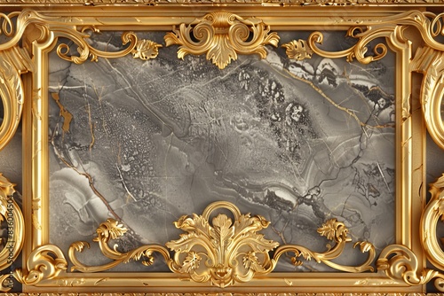 Lavish antique baroque, barocco ornate marble ceiling frame non linear reformation design. elaborate ceiling with intricate accents depicting classic elegance and architectural beauty photo