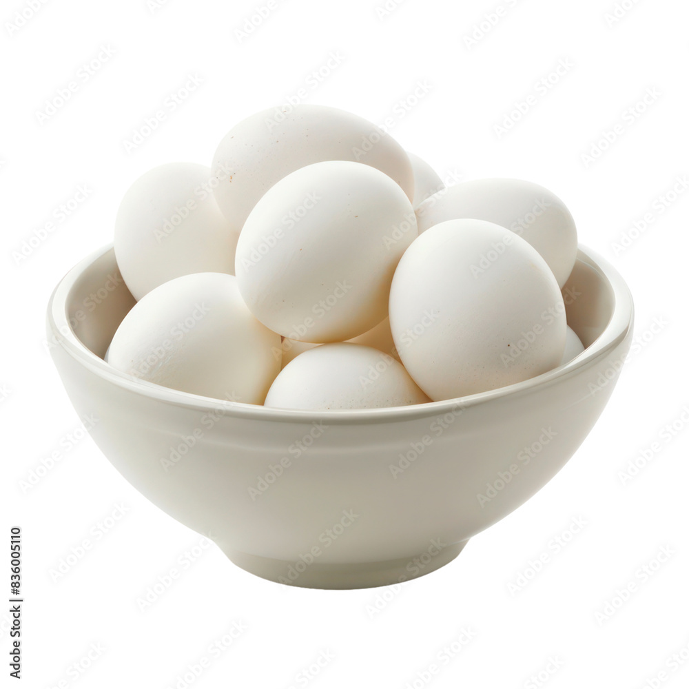 bowl of white eggs isolated on transparent background bowl of white eggs isolated on transparent background