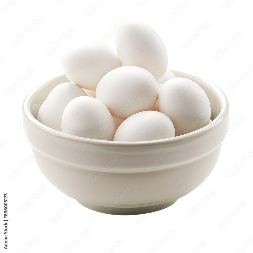 bowl of white eggs isolated on transparent background bowl of white eggs isolated on transparent background