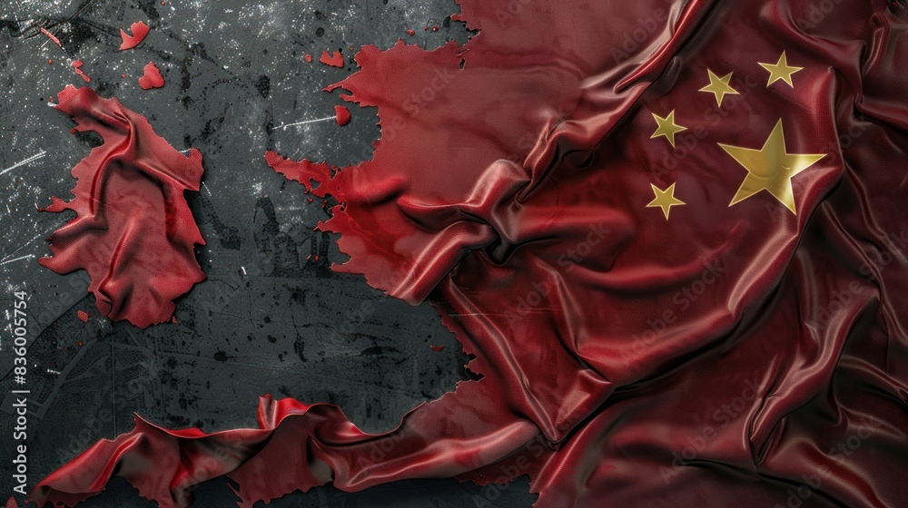 Obraz premium China flag on dark grey background