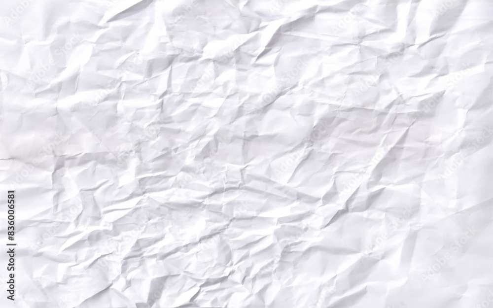Crumpled paper texture vector background. White wrinkled sheet. White creased paper background texture. Crumpled paper texture vector background. White wrinkled sheet. White creased paper background texture.