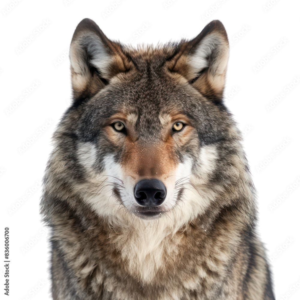 Gray Wolf isolated on transparent background