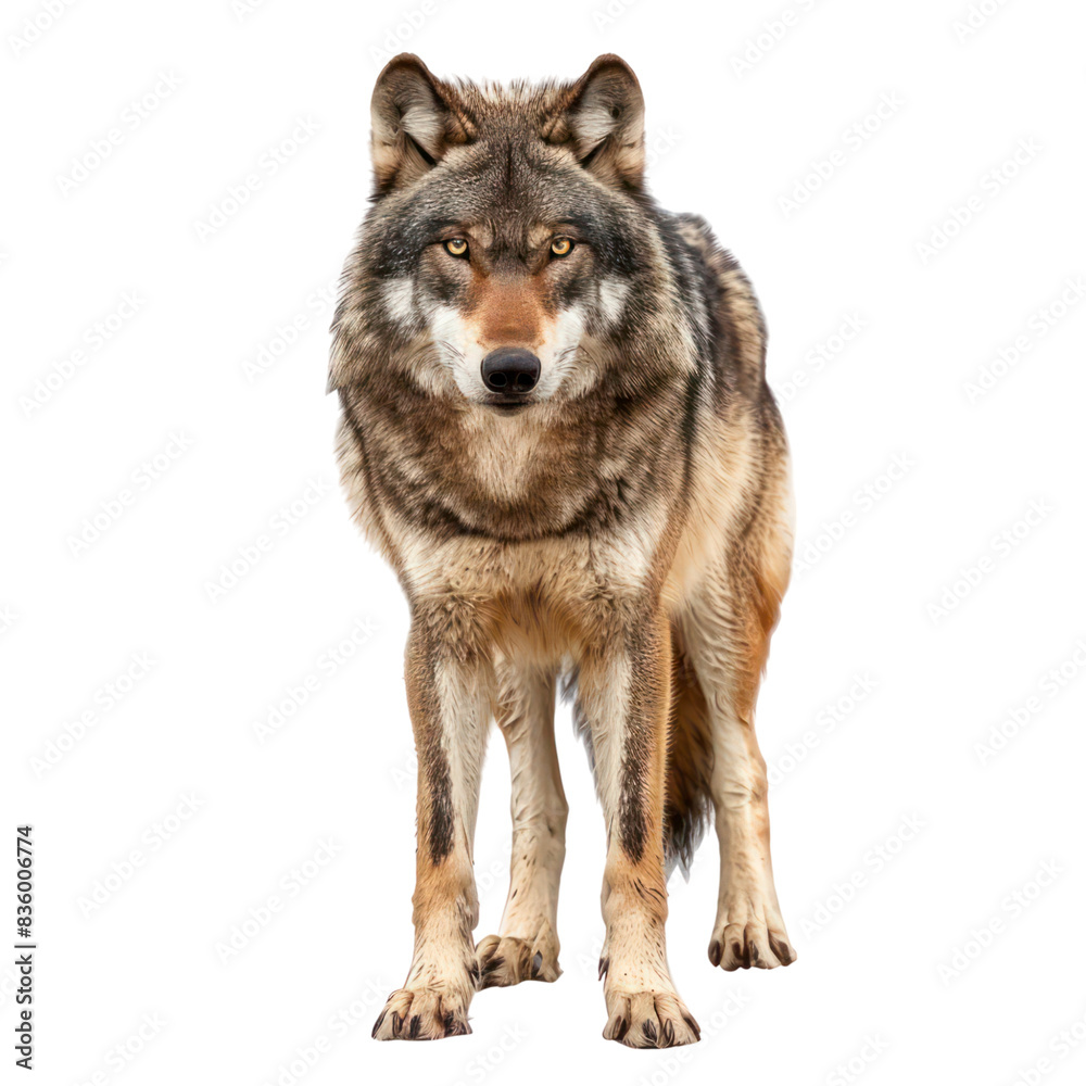 Fototapeta premium Gray Wolf isolated on transparent background