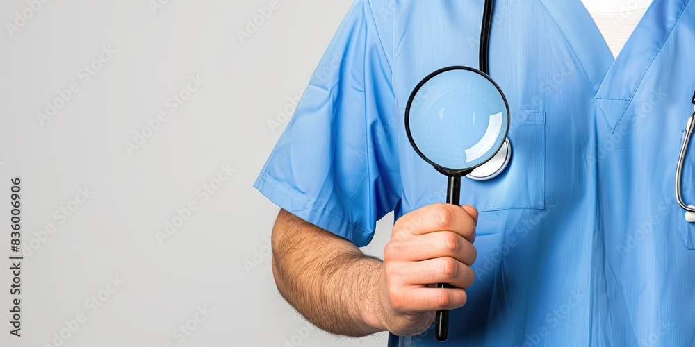 Doctor Holding Magnifying Glass Doctor Holding Magnifying Glass
