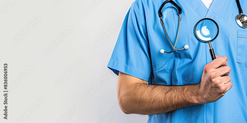 Doctor Holding Magnifying Glass Doctor Holding Magnifying Glass