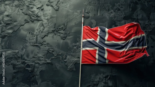 Norway flag on dark grey background