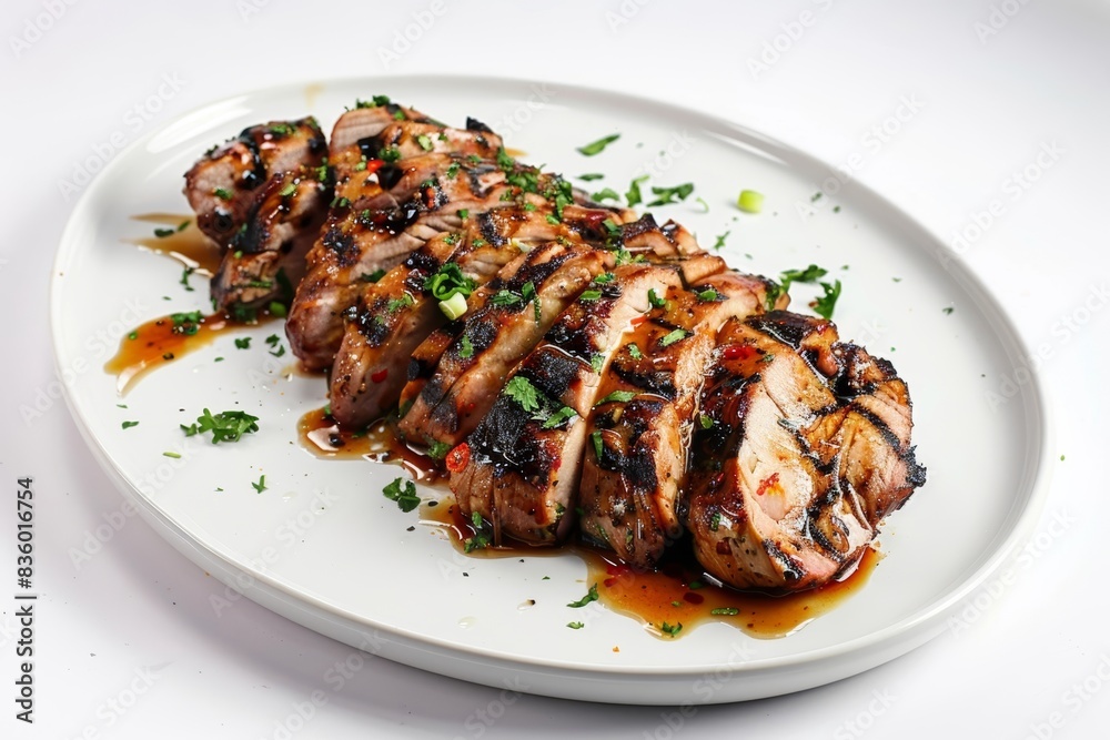 Succulent Marinated Pork Tenderloin with Chili Sauce Drizzle Succulent Marinated Pork Tenderloin with Chili Sauce Drizzle