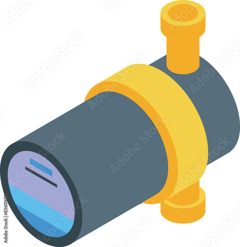 Colorful isometric vector design of a modern telescope, ideal for educational and scientific themes