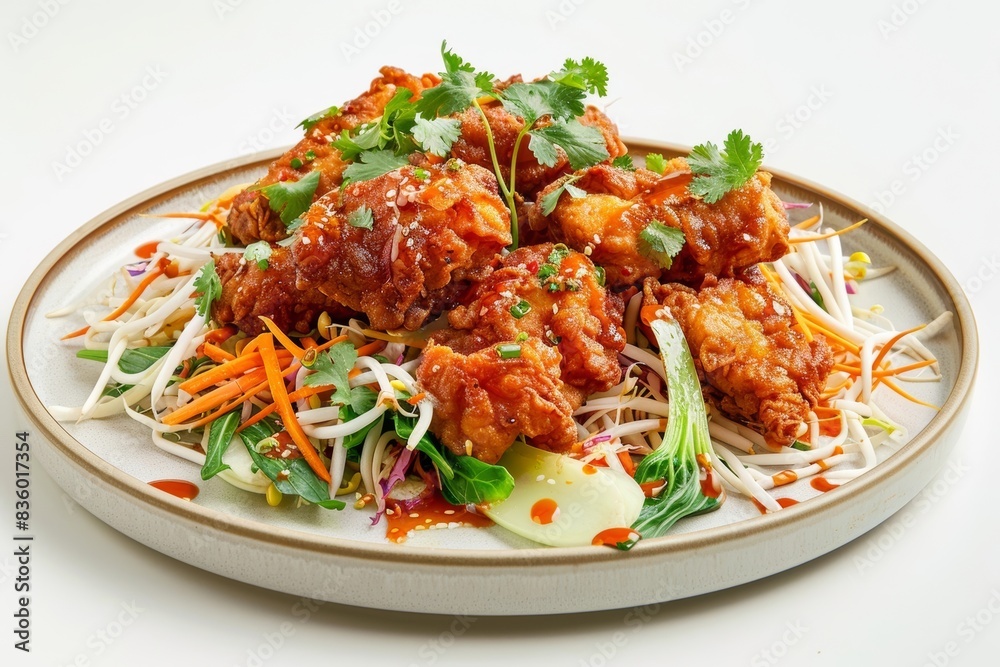 Colorful Fried Chicken with Pho Slaw Colorful Fried Chicken with Pho Slaw