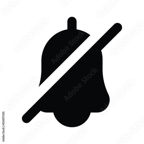 Well design vector icon of notification turn off in editable style