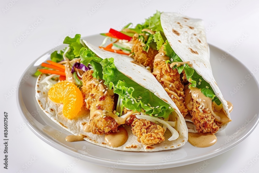 Mouthwatering Asian-inspired Chicken Wrap with Tangy Peanut Butter Glaze Mouthwatering Asian-inspired Chicken Wrap with Tangy Peanut Butter Glaze