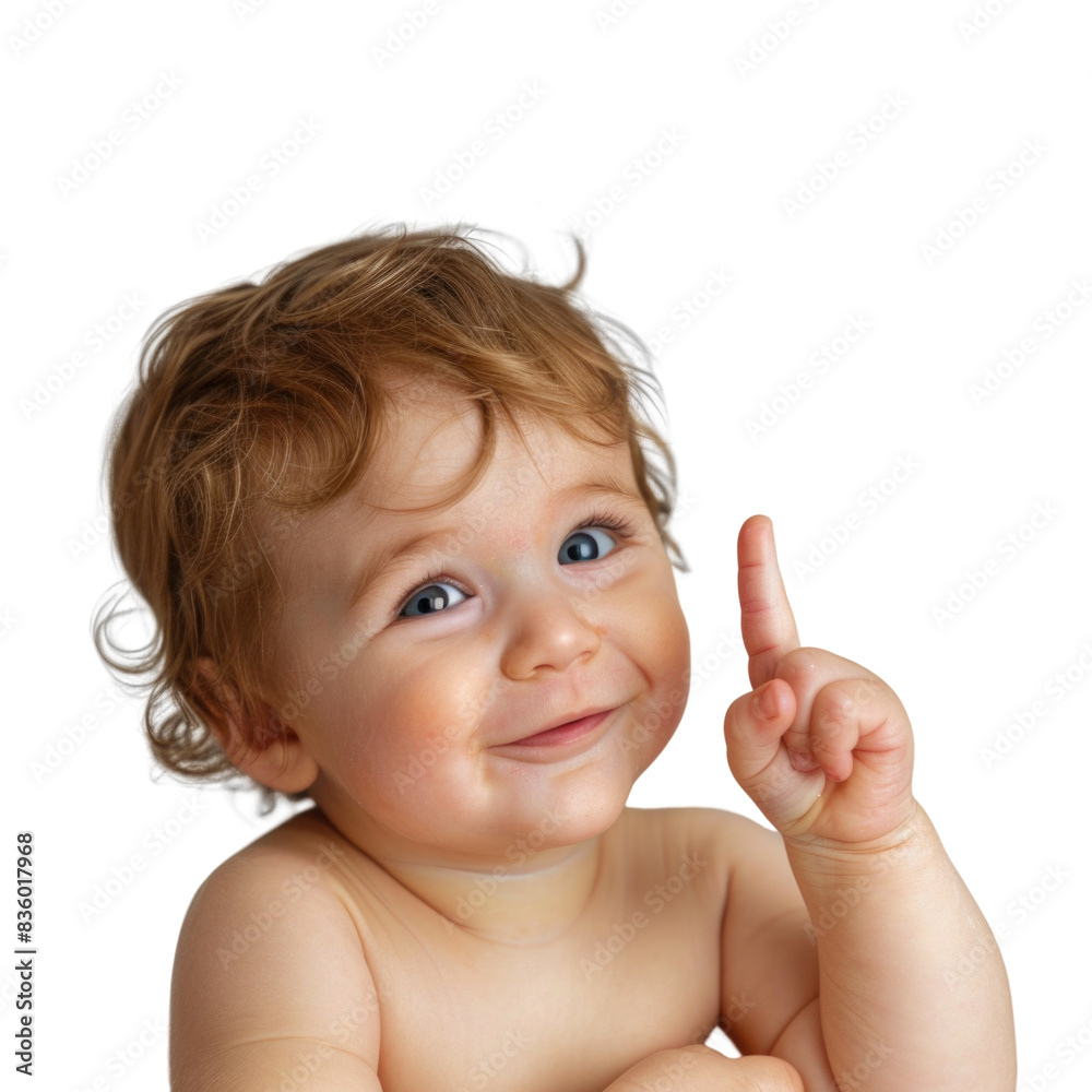 Lovey baby pointing to choose and press transparent background Lovey baby pointing to choose and press transparent background