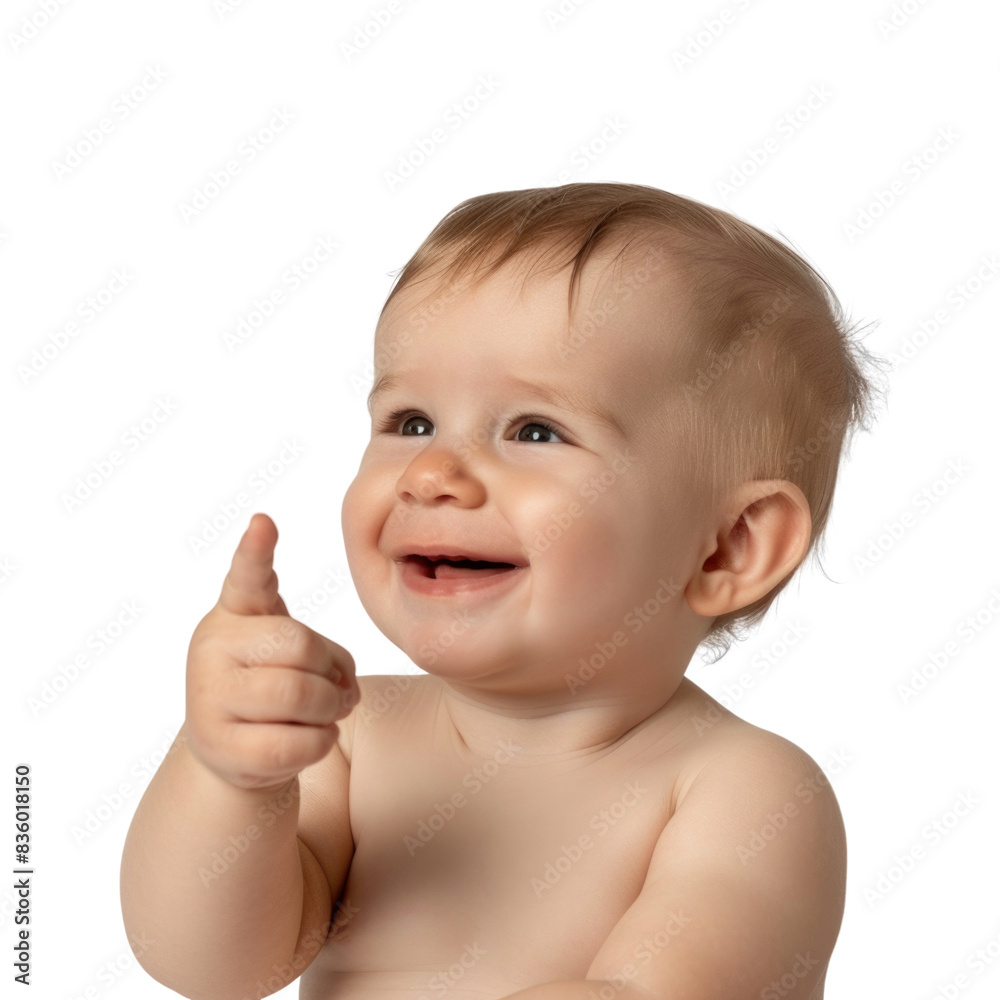 Lovey baby pointing to choose and press transparent background Lovey baby pointing to choose and press transparent background