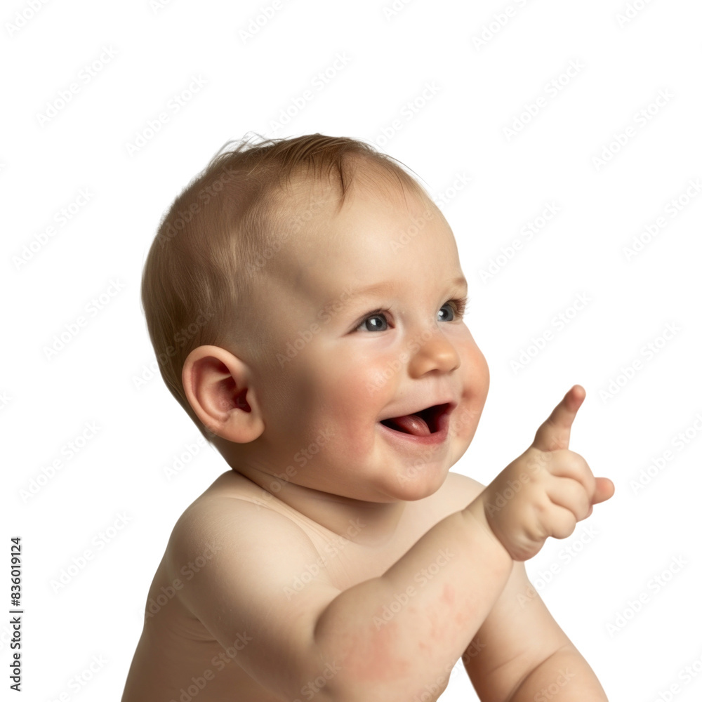 Lovey baby pointing to choose and press transparent background Lovey baby pointing to choose and press transparent background
