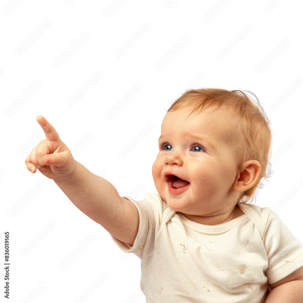 Lovey baby pointing to choose and press transparent background Lovey baby pointing to choose and press transparent background