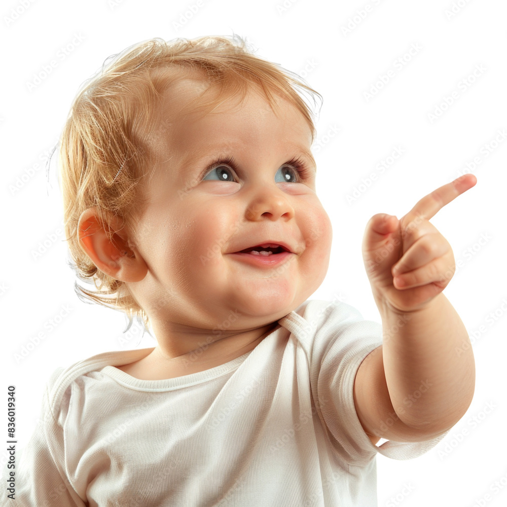 Lovey baby pointing to choose and press transparent background Lovey baby pointing to choose and press transparent background