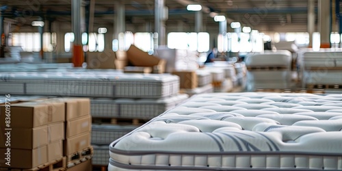 a image of a mattress in a warehouse with boxes and boxes © jambulart