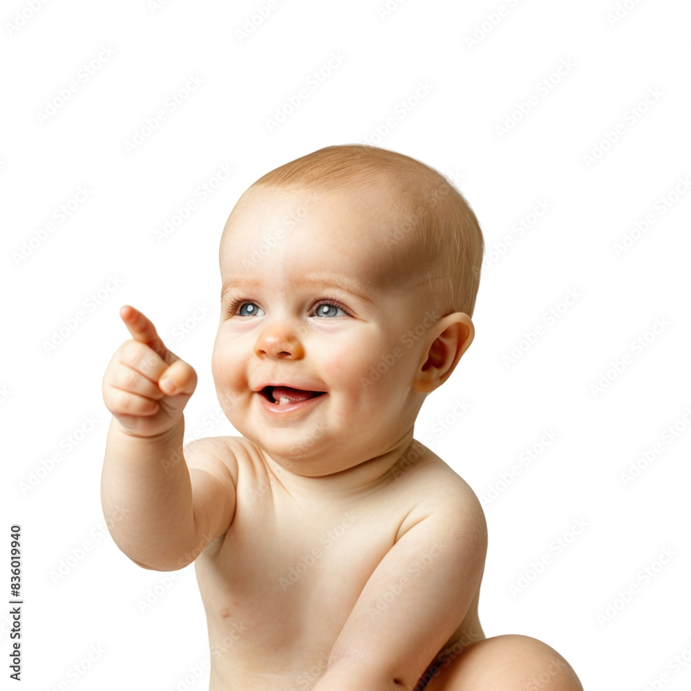 Lovey baby pointing to choose and press transparent background Lovey baby pointing to choose and press transparent background