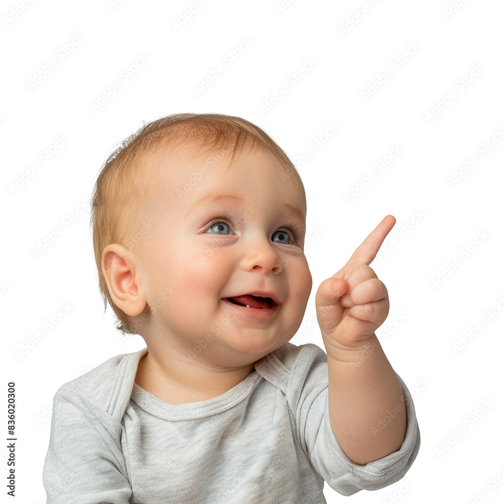 Lovey baby pointing to choose and press transparent background Lovey baby pointing to choose and press transparent background