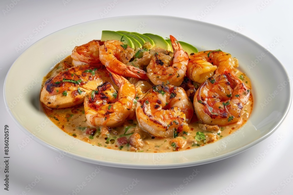 Crispy Aztec Chicken and Plump Shrimp with Creamy Sauce Crispy Aztec Chicken and Plump Shrimp with Creamy Sauce