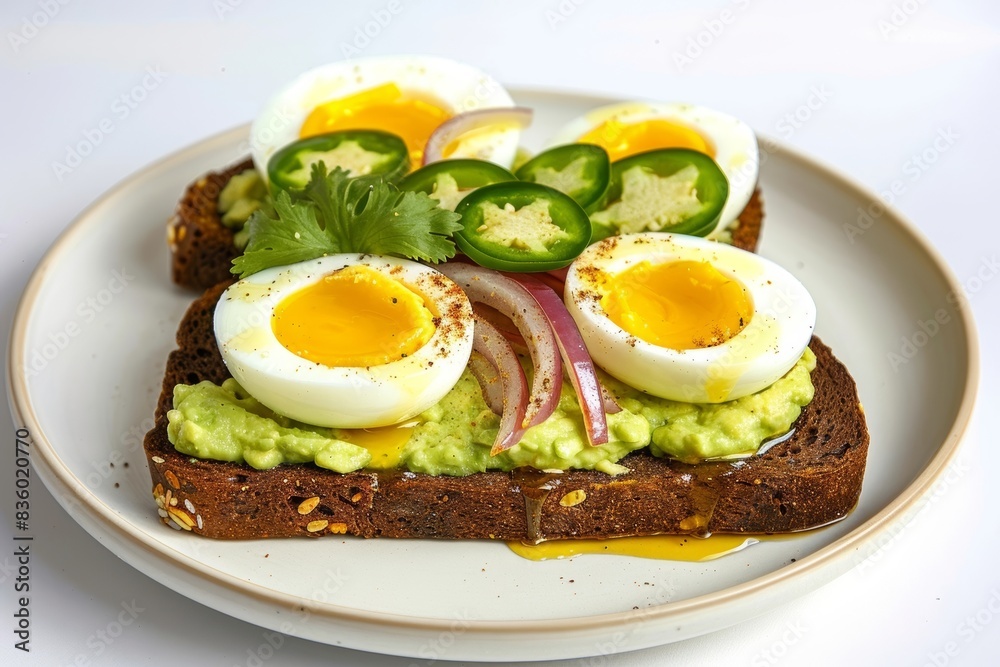 Elevated Avocado Toast with Soft-Boiled Eggs and Pickled Jalapenos Elevated Avocado Toast with Soft-Boiled Eggs and Pickled Jalapenos
