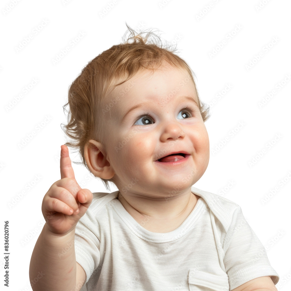 Lovey baby pointing to choose and press transparent background Lovey baby pointing to choose and press transparent background