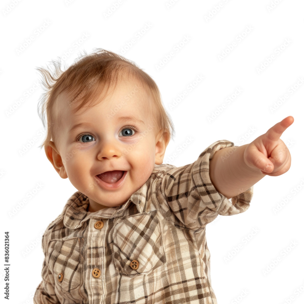 Lovey baby pointing to choose and press transparent background Lovey baby pointing to choose and press transparent background