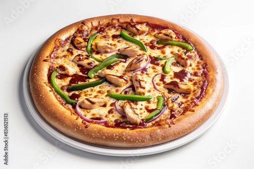 BBQ Chicken Pizza with Crispy Pizza Crust and Triple Cheddar Cheese