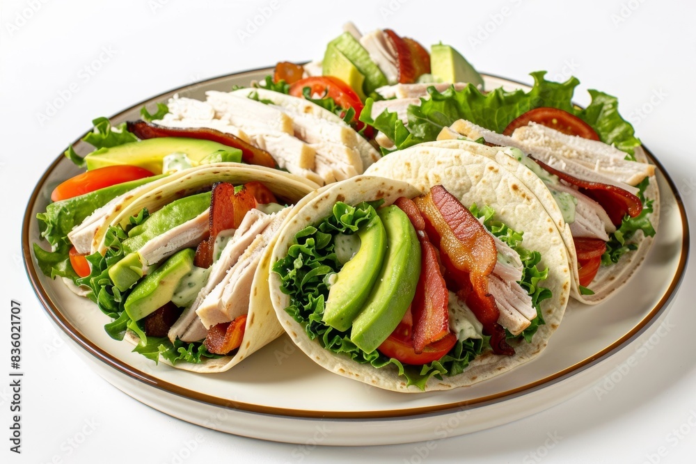 Homemade California Wrap Sandwich with Fresh Ingredients Homemade California Wrap Sandwich with Fresh Ingredients