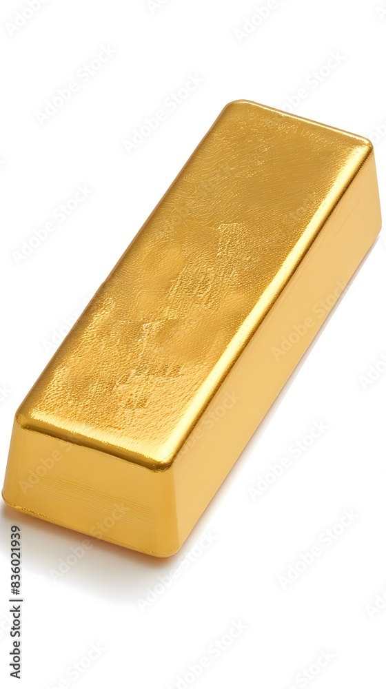 Shiny Gold Treasure bar on White Background Shiny Gold Treasure bar on White Background