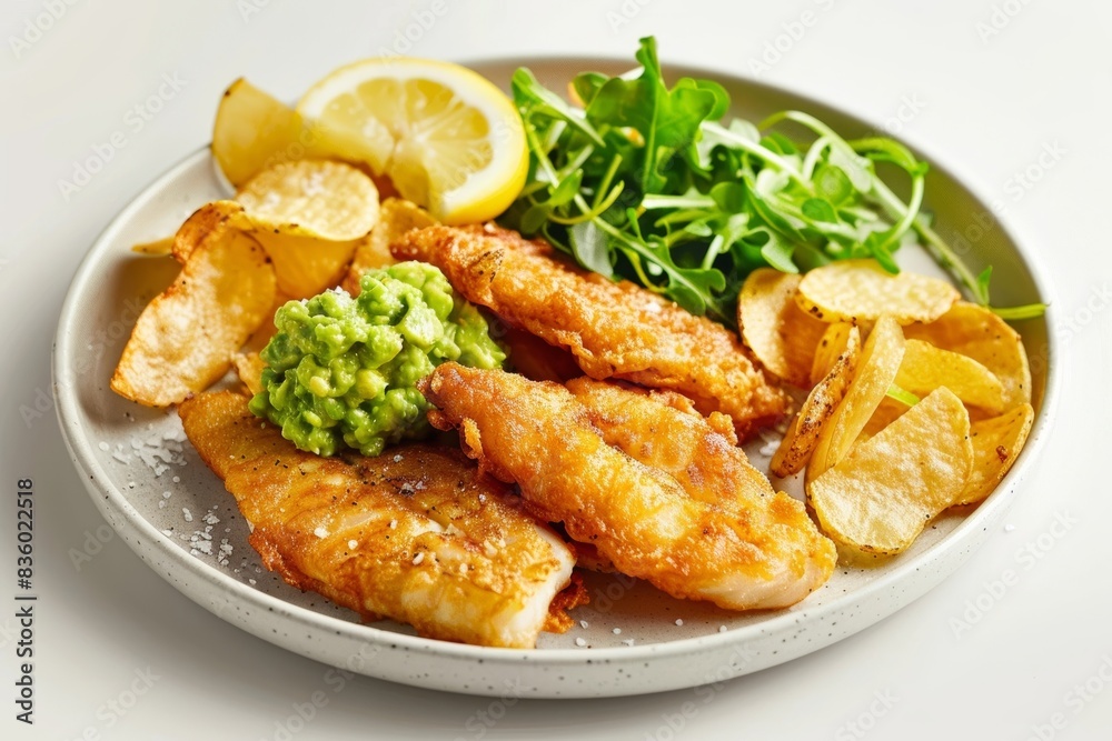 Savory Halibut and Chips with Zesty Guacamole Savory Halibut and Chips with Zesty Guacamole