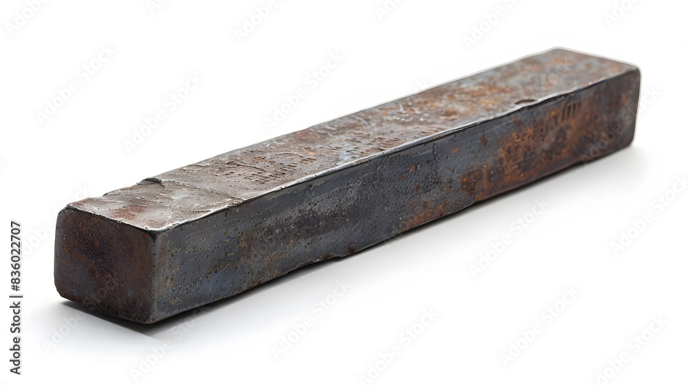 Old Rusty Iron Bar on White Background Old Rusty Iron Bar on White Background