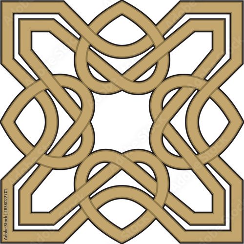 Vector gold celtic knot. Ornament of ancient European peoples. The sign and symbol of the Irish, Scots, Britons, Franks.