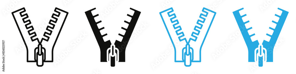Zipper tool icon mark in filled style Zipper tool icon mark in filled style