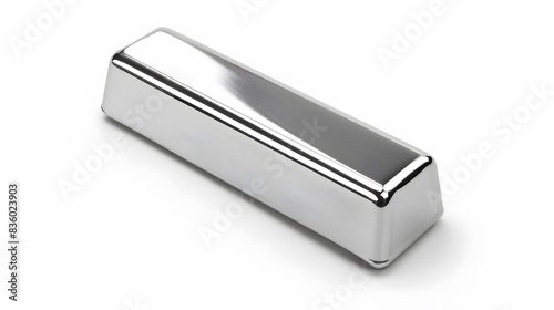 Shiny Titanium Bar: Strong, Durable Metal on White Background © Lin_Studio