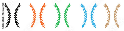 Baseball stitches icon mark in filled style