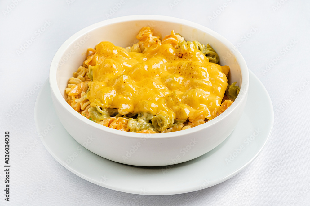 macaroni and cheese on the white macaroni and cheese on the white