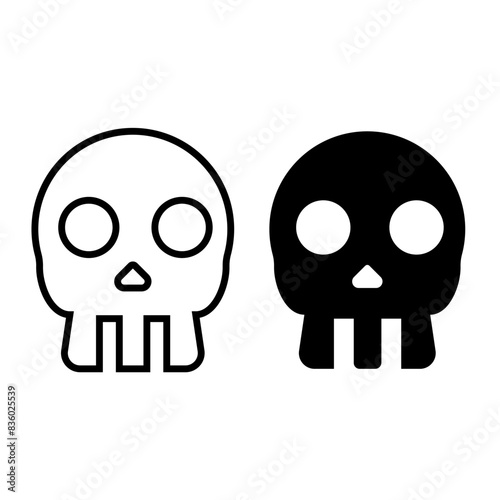 two skull vector icon
