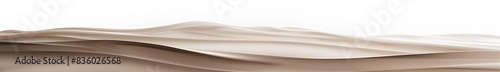 Muted taupe waves, elegant and understated, moving serenely on a stark white background