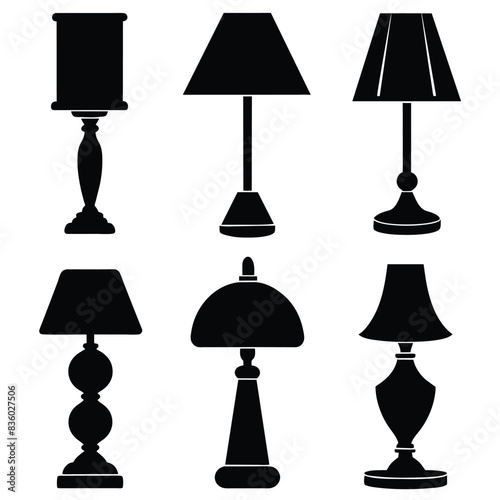 Set of lamps vector on a isolated white background 11