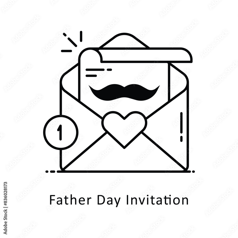 Father Day Invitation Vector Filled outline Design illustration. Symbol on White background EPS 10 File Father Day Invitation Vector Filled outline Design illustration. Symbol on White background EPS 10 File