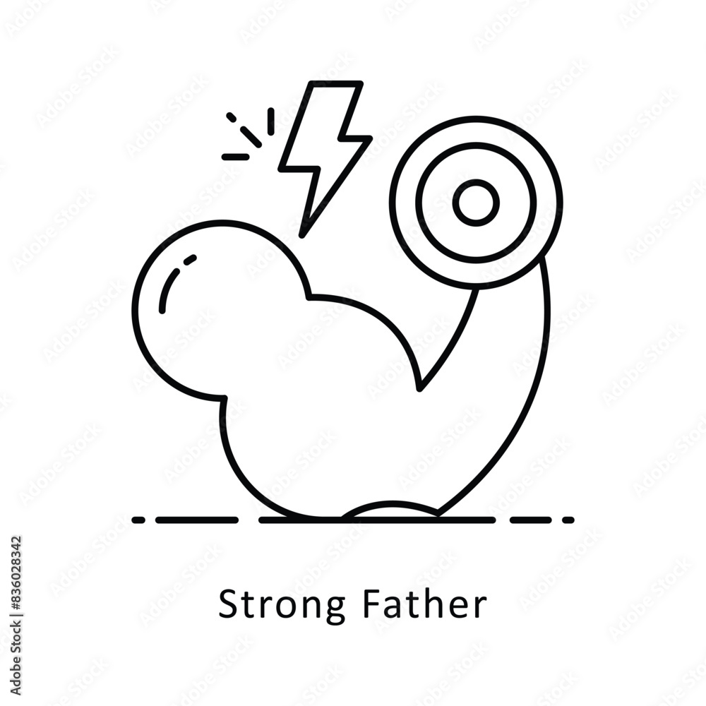 Strong Father Vector Filled  outline Design illustration. Symbol on White background EPS 10 File 