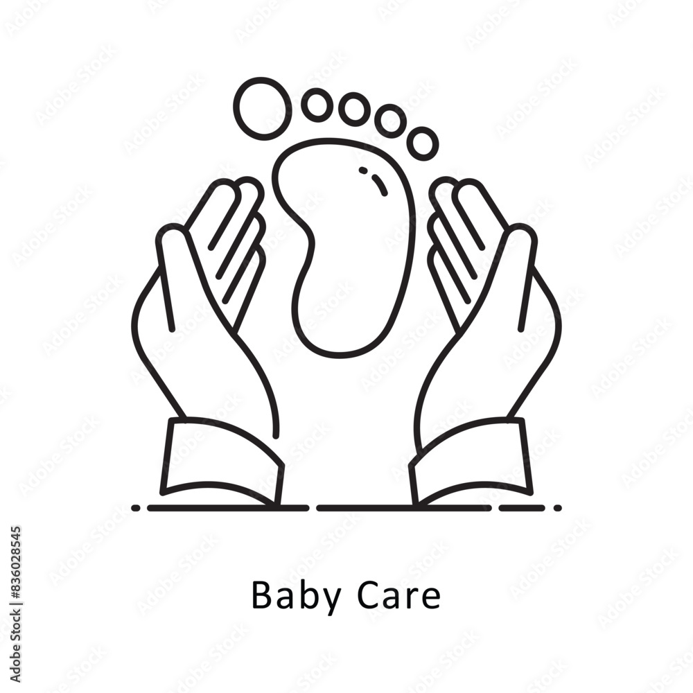 Fototapeta premium Baby Care Vector Filled outline Design illustration. Symbol on White background EPS 10 File