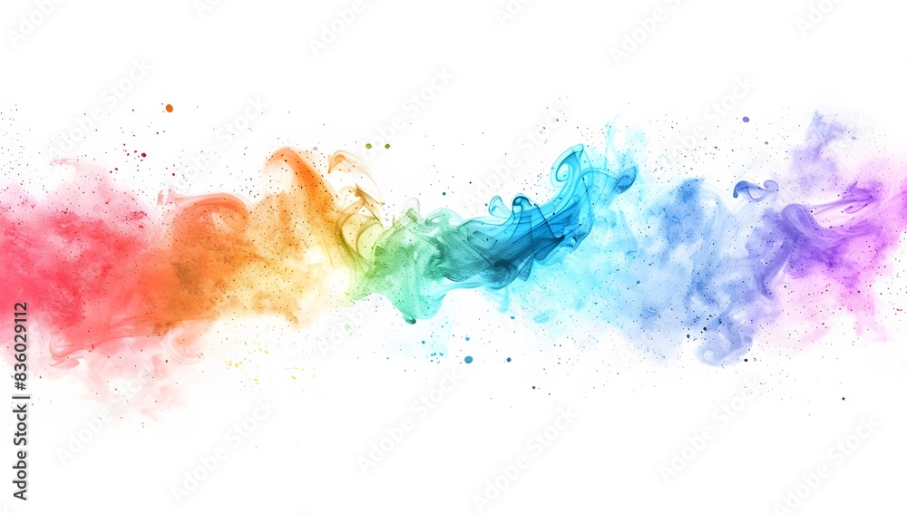 Colorful Smoke Splash Design on Rainbow Background with White Space for Text and Decoration Colorful Smoke Splash Design on Rainbow Background with White Space for Text and Decoration