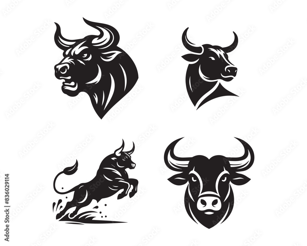 bull silhouette vector icon graphic logo ai generated design bull silhouette vector icon graphic logo ai generated design
