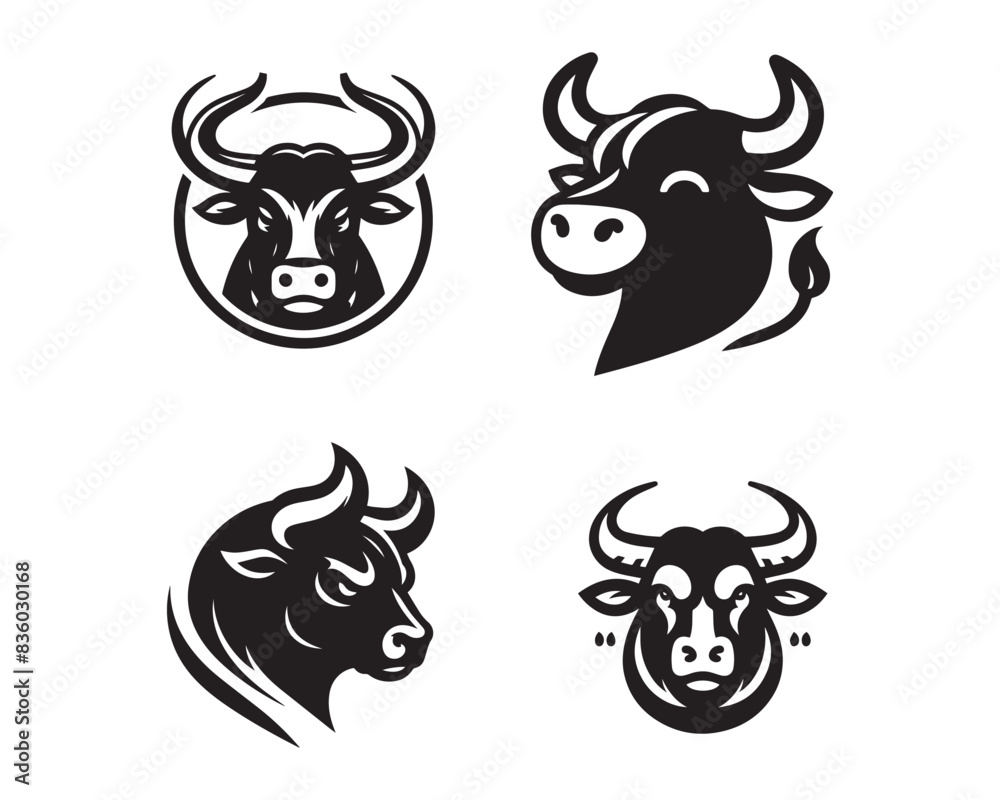 bull silhouette vector icon graphic logo ai generated design bull silhouette vector icon graphic logo ai generated design