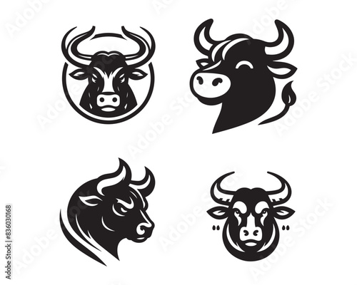 bull silhouette vector icon graphic logo ai generated design