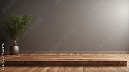 empty room with wooden floor background with floor and light