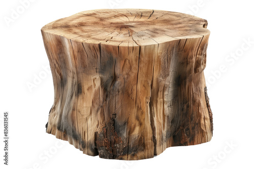 Tree stump coffee table isolated on transparent background