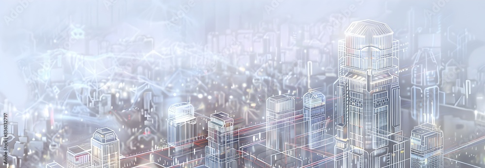 Artificial Intelligence Skyscraper in Cyber Space Data Flow Artificial Intelligence Skyscraper in Cyber Space Data Flow